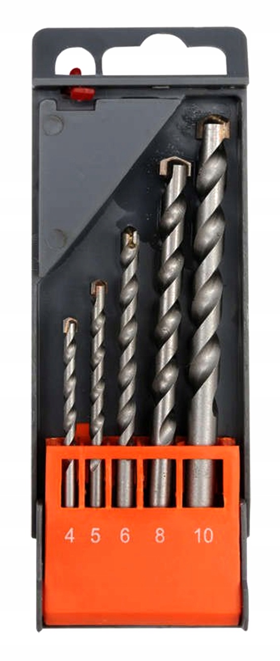 

Wiertła Do Betonu 4 5 6 8 10MM Komplet 5 Sztuk