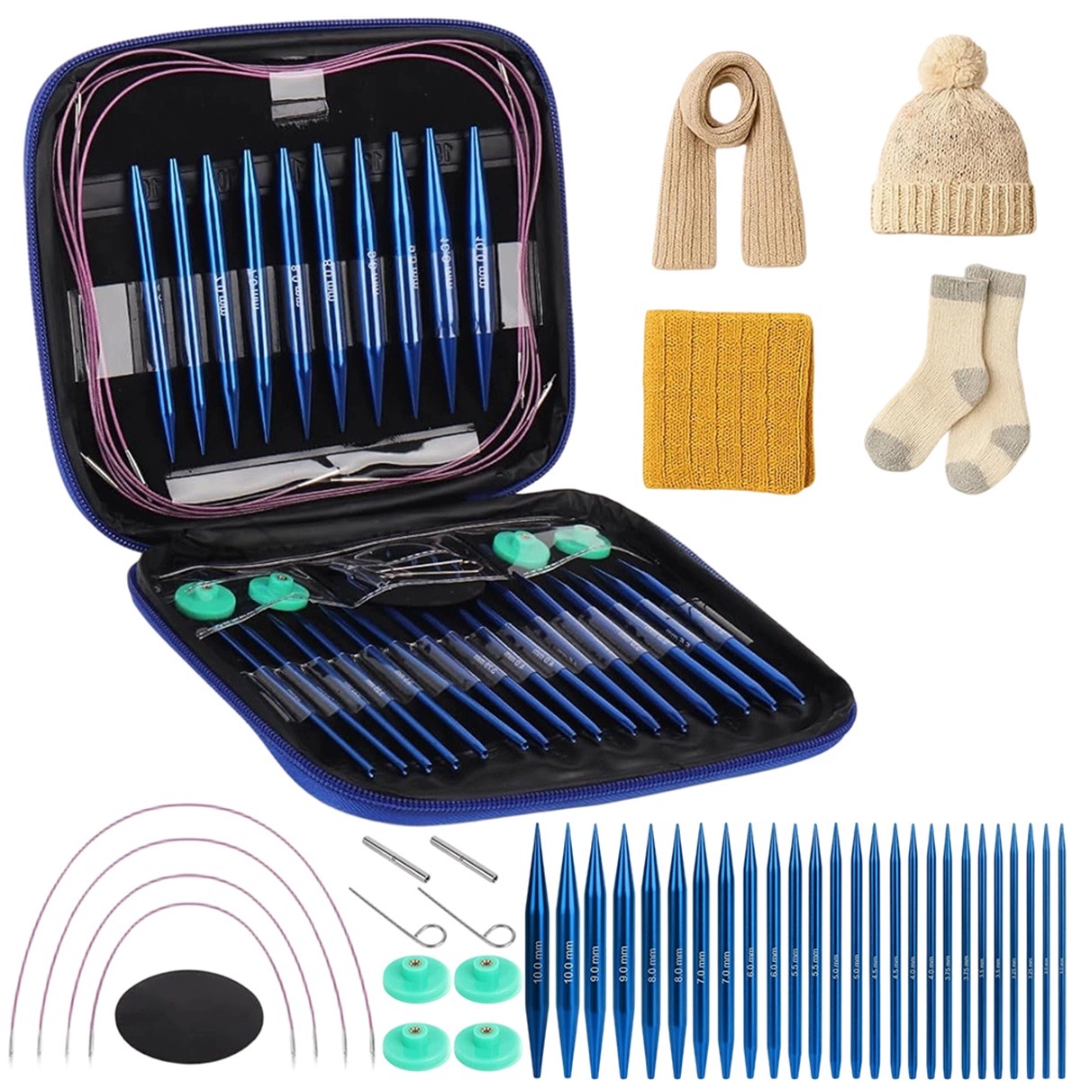 Sada drátků s vlascem 3.0-10.0 mm, vyměnitelný hliníkový materiál pro čepice a deky