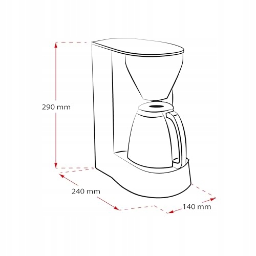 MELITTA Ekspres Do Kawy Z Filtrami Szklany Dzbanek 5 Filiżanek Czarny — miniatura 5