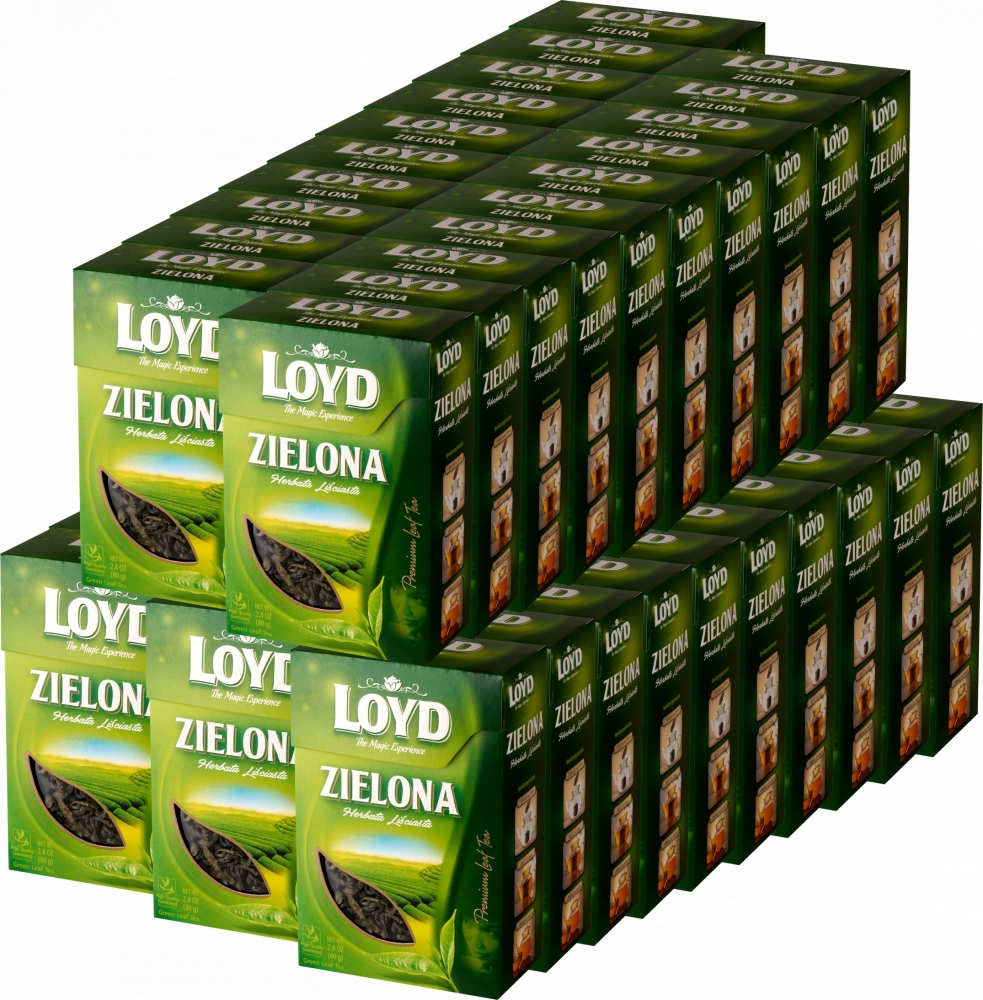 Oryginalna Liściasta Herbata Zielona Najlepsze Chińskie Liście 80g Loyd x50