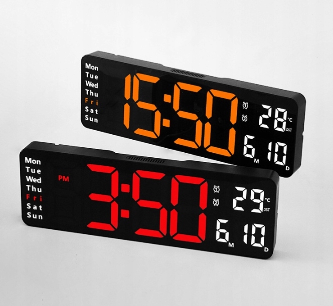 Zegar ścienny Led clock 6629) czarny 32cm Marka bez marki