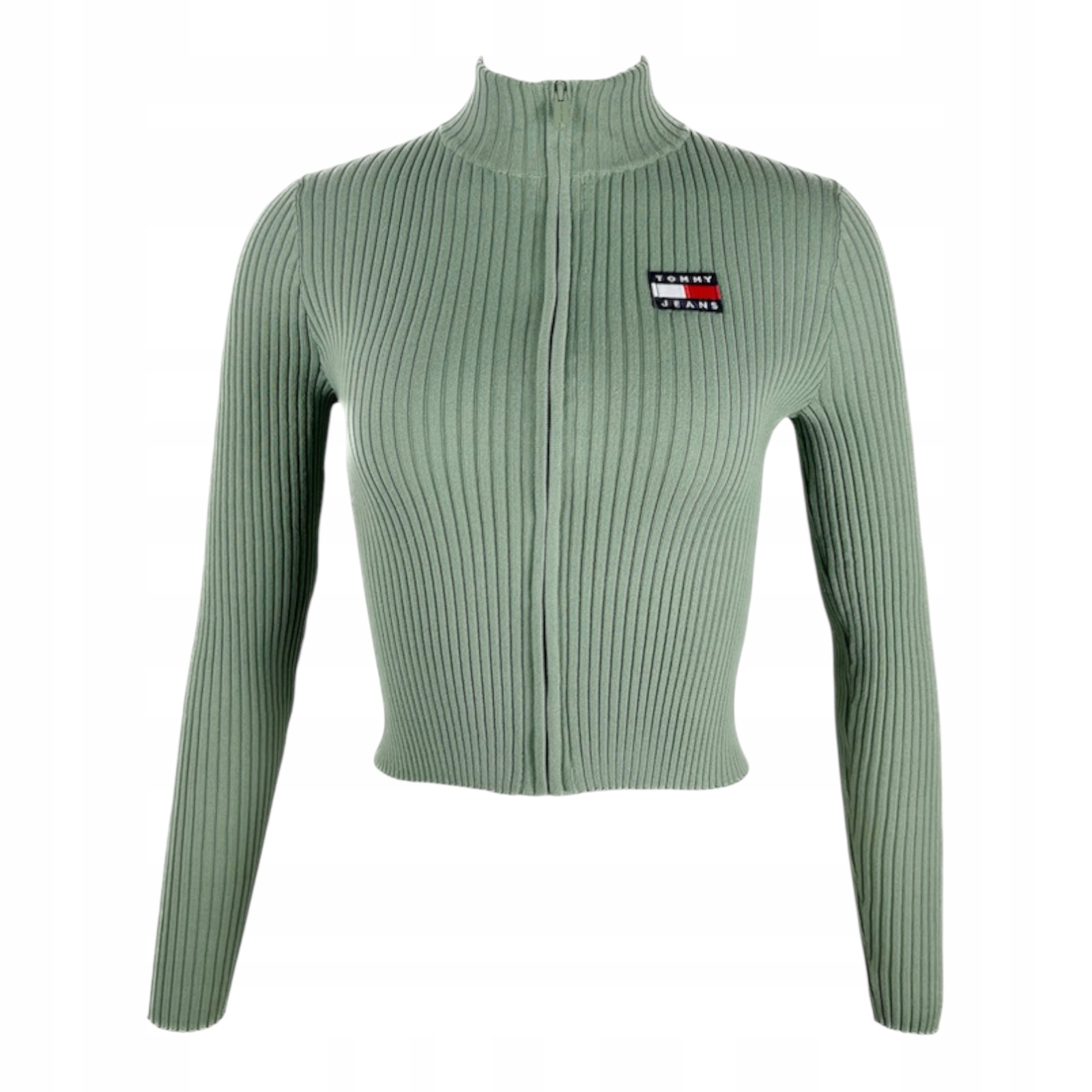 Dámský rozepínací svetr Tommy Jeans DW0DW13439 zelený, velikost Xs