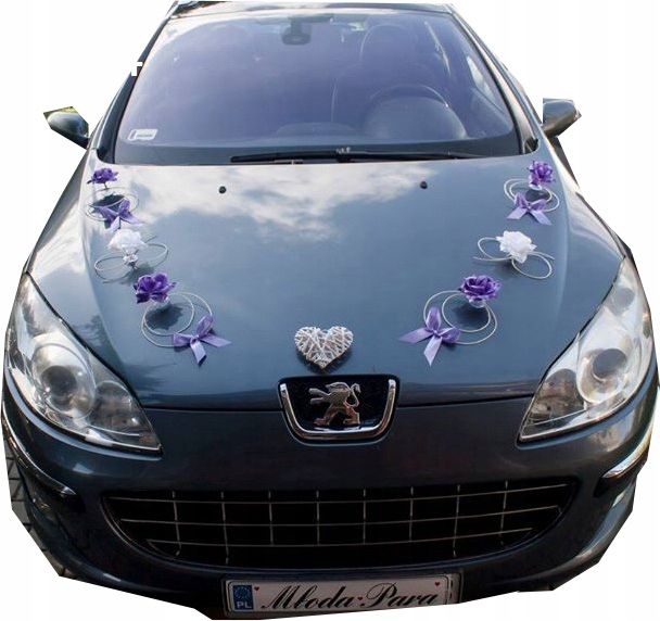 Dekorace na auto, ozdoby na auto na svatbu 094
