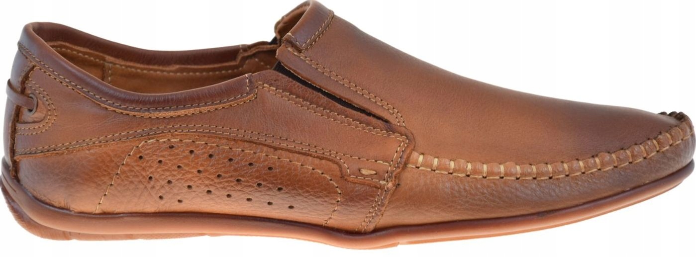 Mokasíny pánské kožené hnědé pohodlné boty pro každodenní nošení Deta 4206 R41