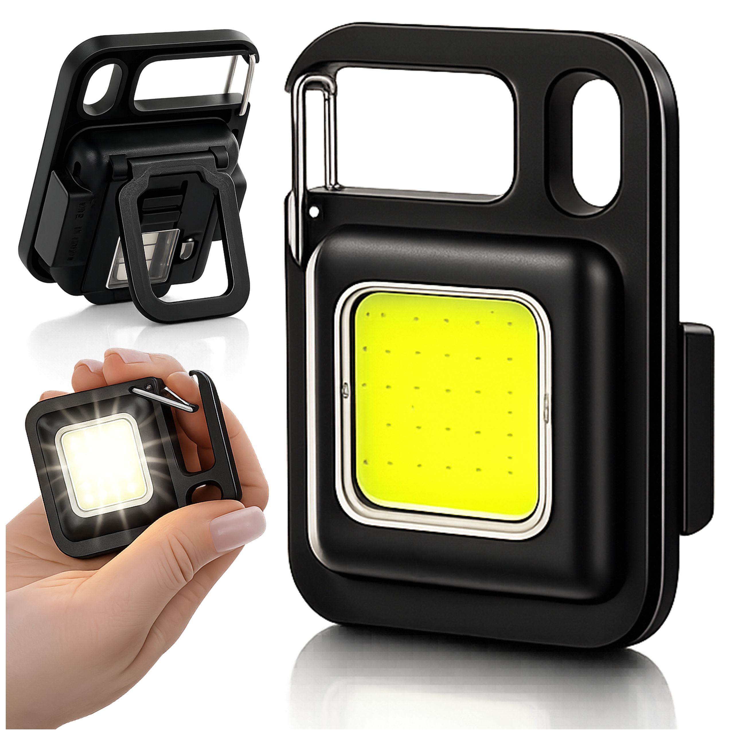Latarka Led Mini Kieszonkowa Brelok Uchwyt Nóżka Breloczek Mocna Lampka Cob