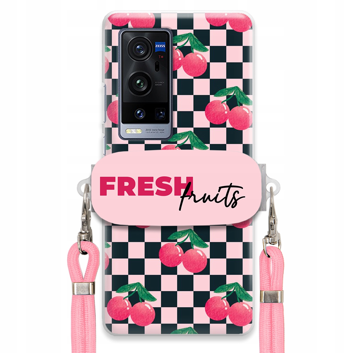 Puzdro pre Vivo X60 Pro Plus Crossbody vodítko držiak šachovnice Fresh Fruits