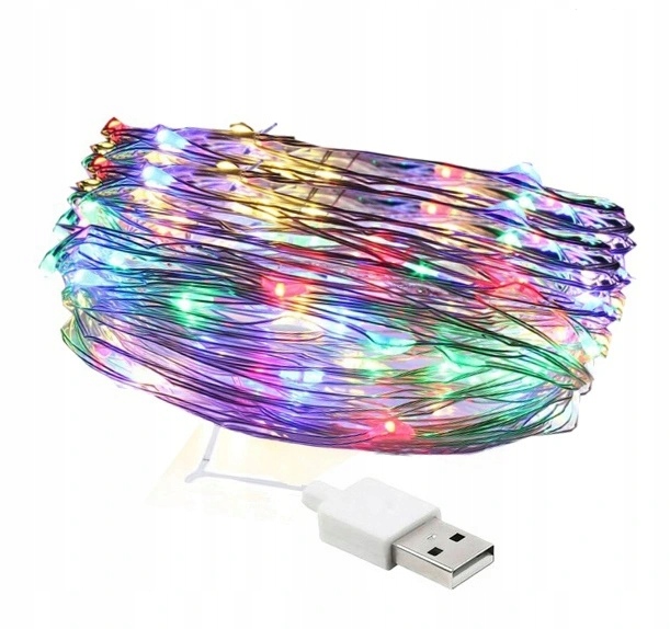 LAMPKI DRUCIKI 100 LED MIKRO NA USB