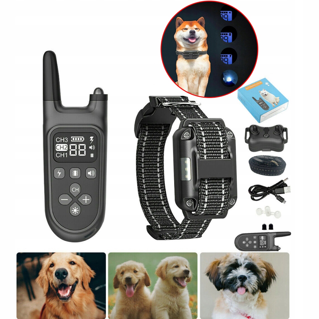 Levně Elektrický Ultrazvukový Led Výcvikový Obojek Pro Psa 800 M