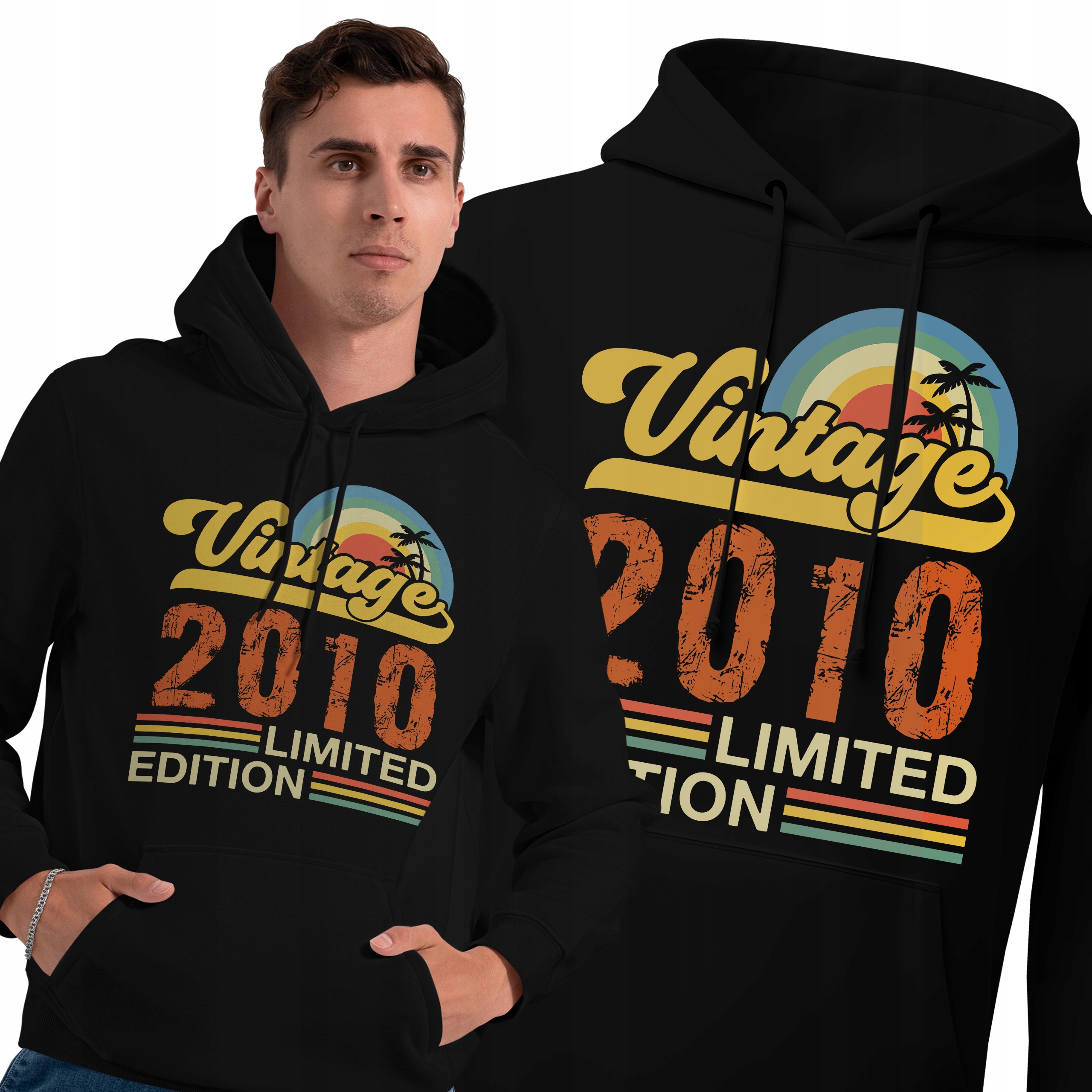 Velká pánská mikina s kapucí Vintage k narozeninám s klokankou a potiskem Bonus