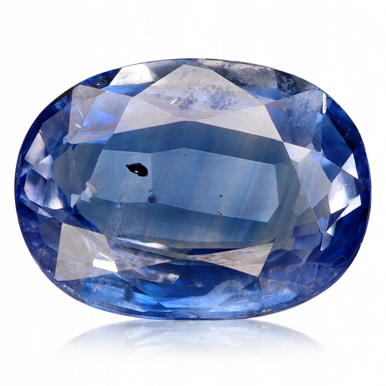 Přírodní safír 1.18 ct modrý Ovál Cejlon SI1 certifikát Wbd