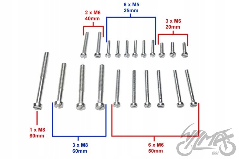 ŚRUBA SILNIKA JAWA 50 kpl Producent inny