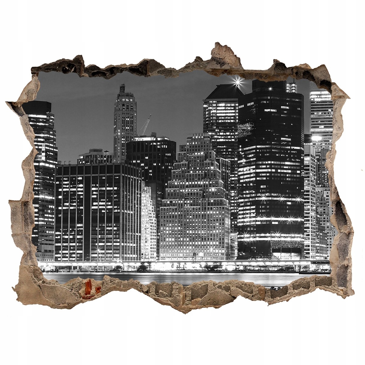 

Fototapeta dziura na ścianę 3d Manhattan nocą