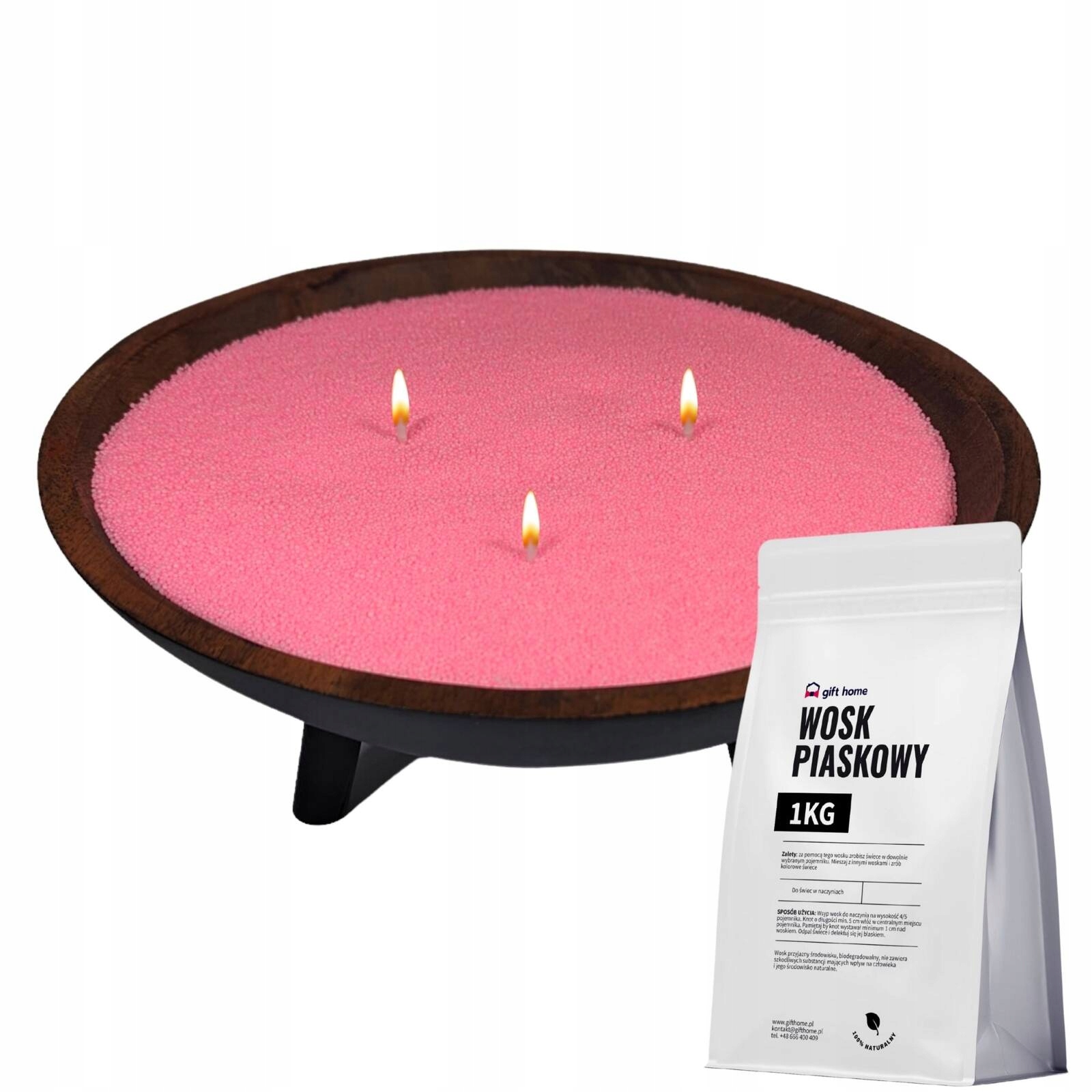 Barevný vosk na sypané svíčky 1 kg Růžový