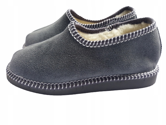 BAMBOSZE CIEPŁE SKÓRZANE OWCZA WEŁNA GÓRALSKIE*36* Kolor podeszwy beżowy