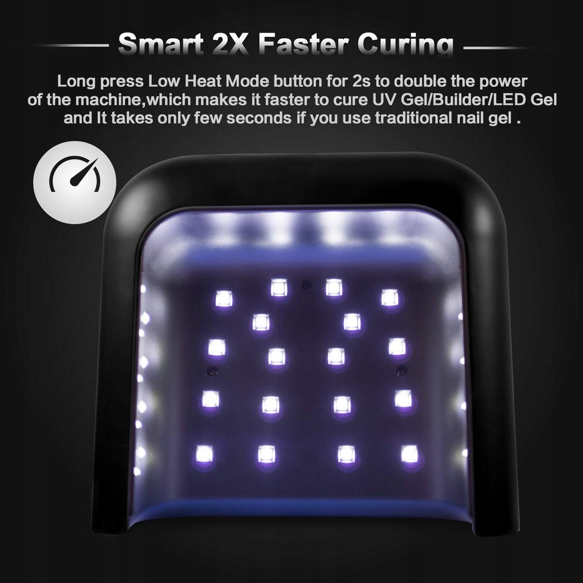 SUNUV Lampa UV LED 48W Profesjonalna Suszarka Do Paznokci Z Sensorem LCD — miniatura 5