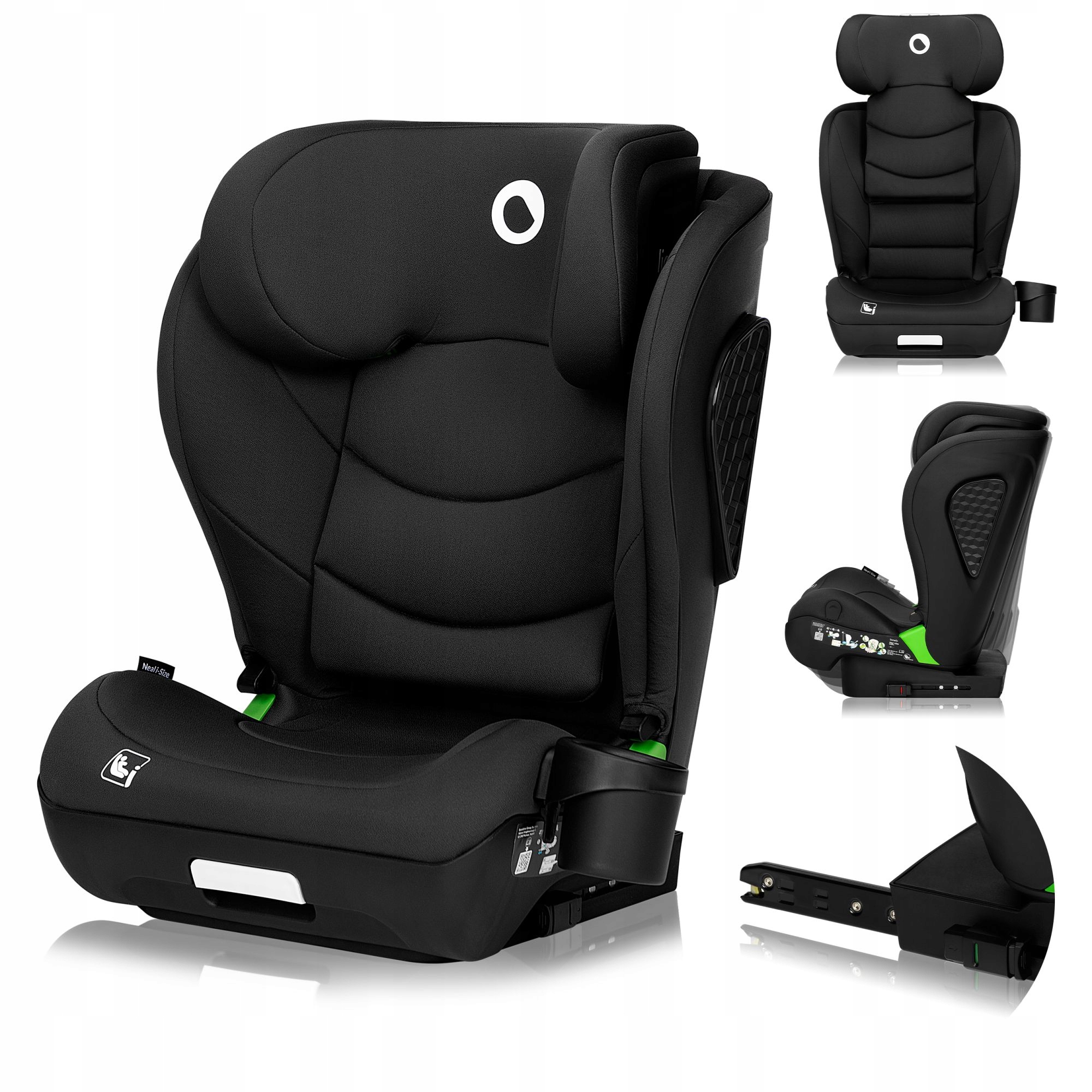 Lionelo fotelik samochodowy Neal i-Size Black Carbon 100-150cm Regulowany