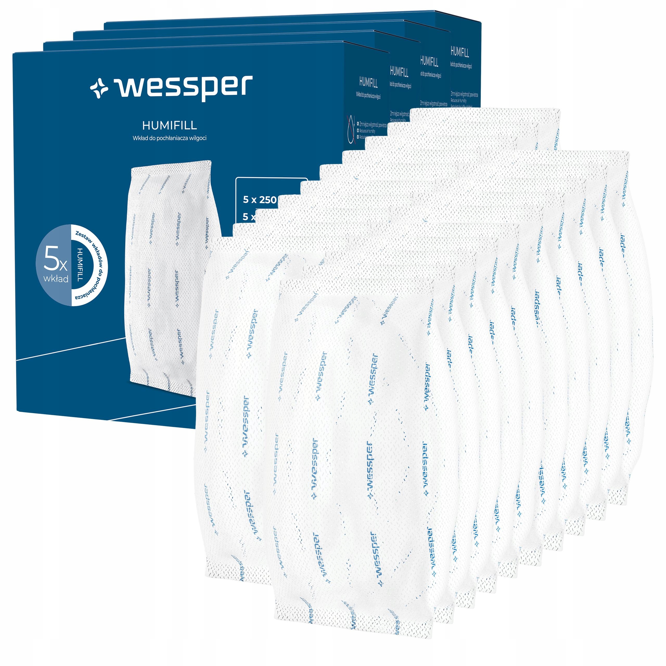 Náplň do pohlcovače vlhkosti, odvlhčovač vzduchu Wessper P2 250g 20 ks