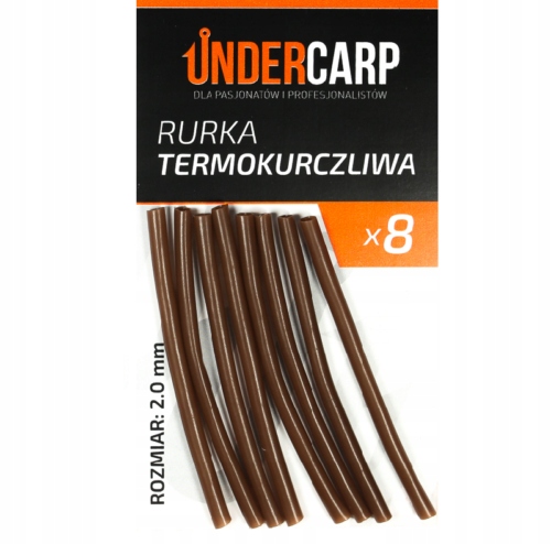 Rurka termokurczliwa 2,00 mm Shrink Tube brązowa 8 sztuk Undercarp
