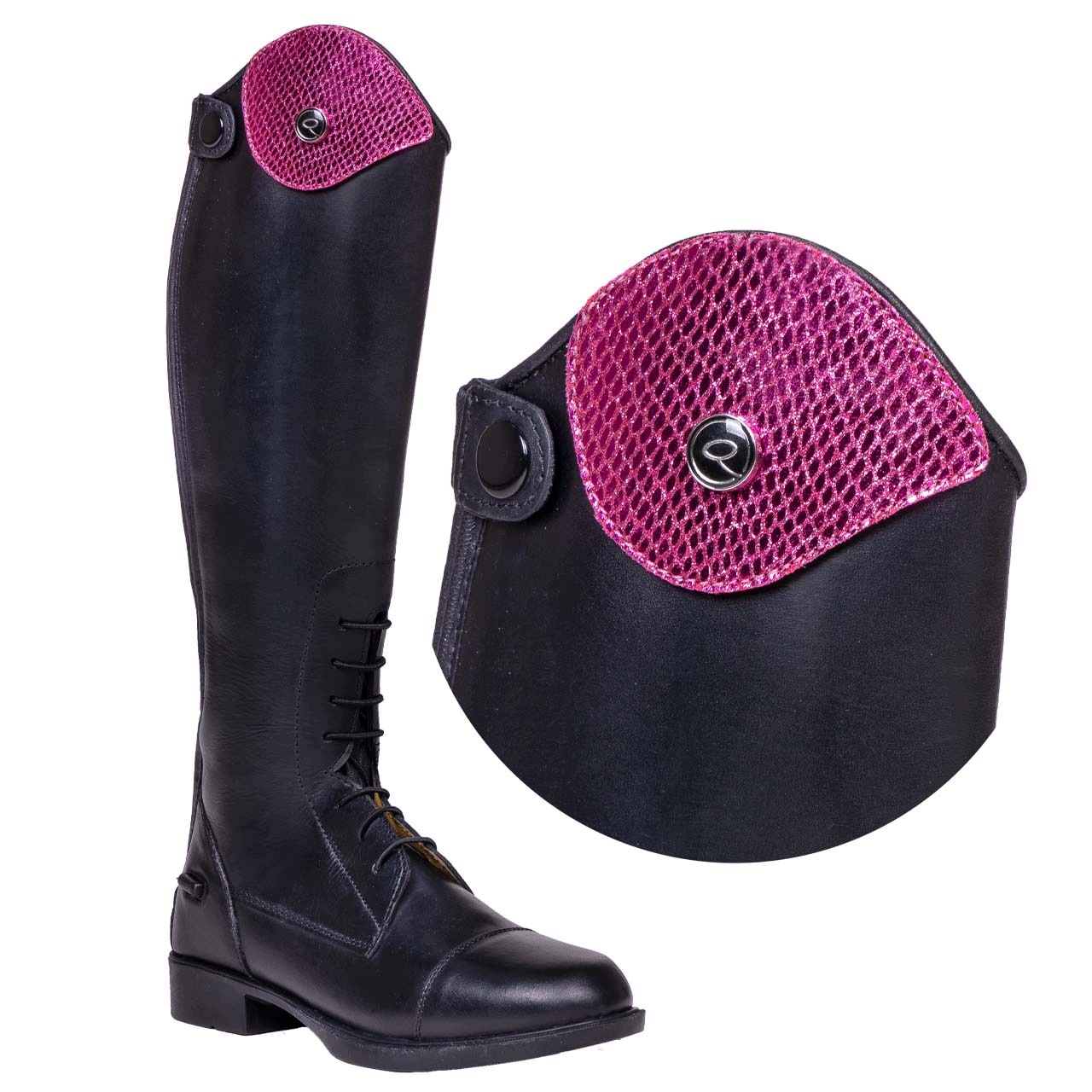 Ozdoba do oficerek Romy dopinana na rzep Snake hot pink do rozmiaru 38-42