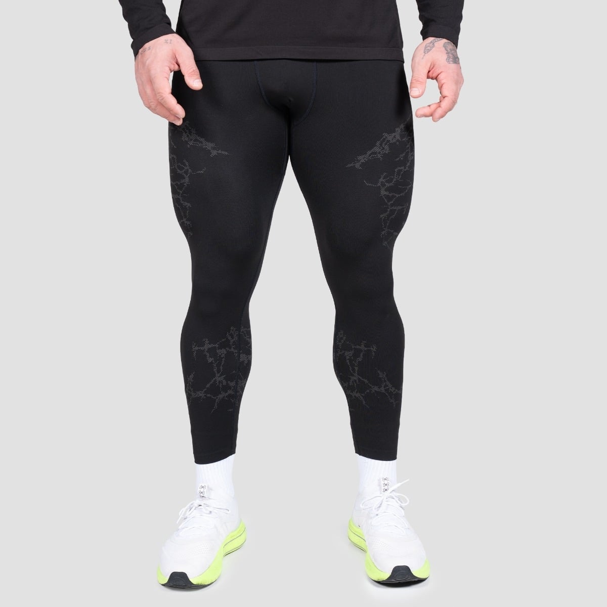 Leginsy Bezszwowe Static Black Komfortowe Na Trening XL GymBeam