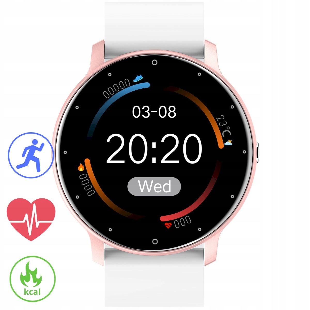 Gravity GT1-7 bílá růžová chytré hodinky s měřením tlaku