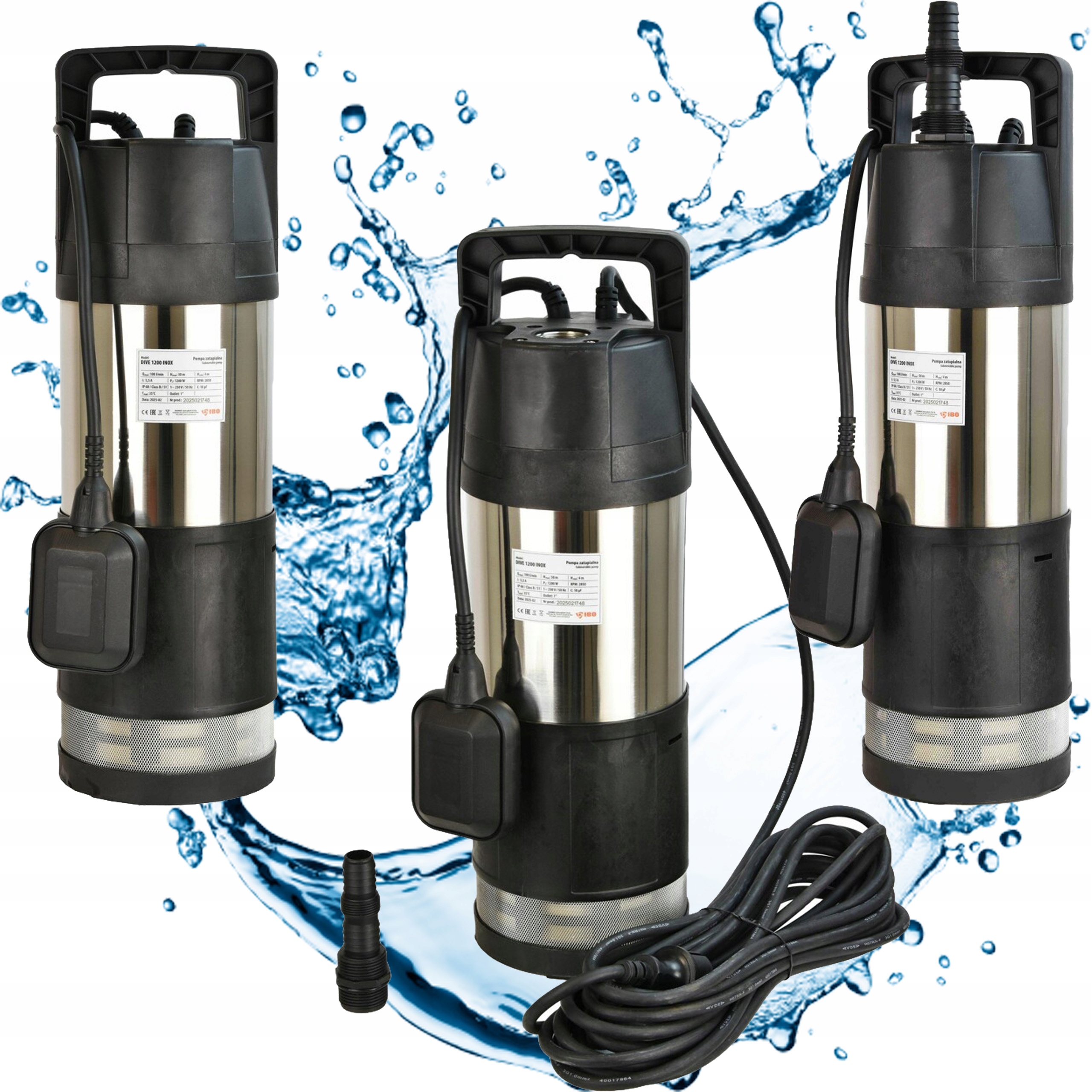 Pompa zatapialna do Deszczówki Automat Dive 1200 Inox z pływakiem 230V