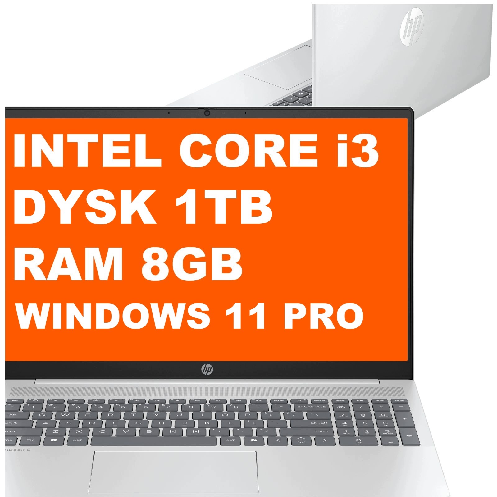 Laptop Hp OmniBook 5 16-ba Intel i3 8GB 1TB Iris Xe 2k Win 11 Pro Srebrny