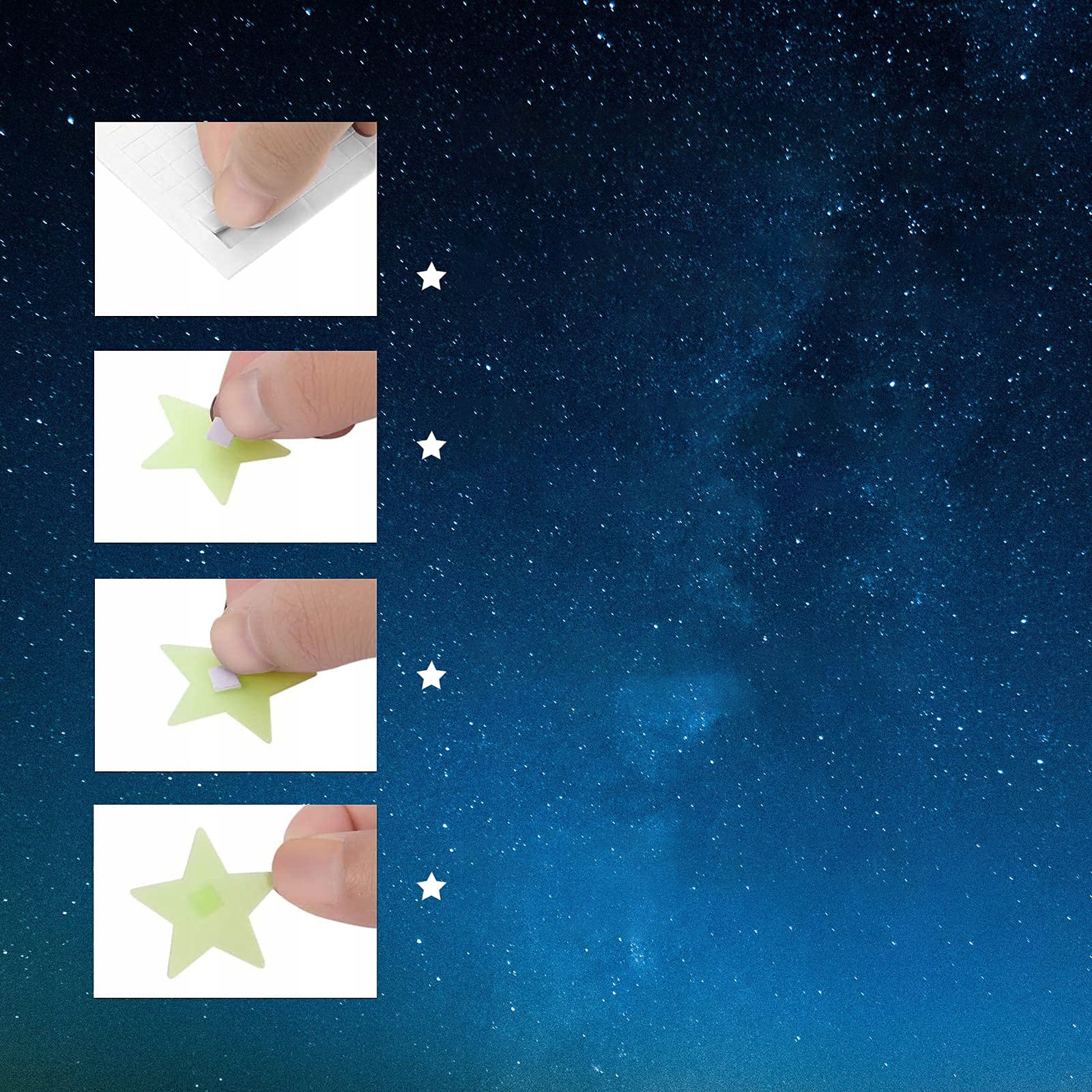 201× GWIAZDKI ŚWIECĄCE W CIEMNOŚCI FLUORESCENCYJNE Długość 3 cm