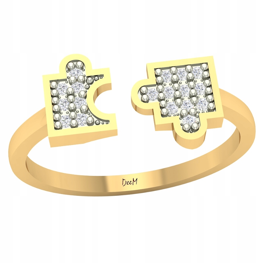 Moderní Zlatý Prstýnek Puzzle Nastavitelný 585