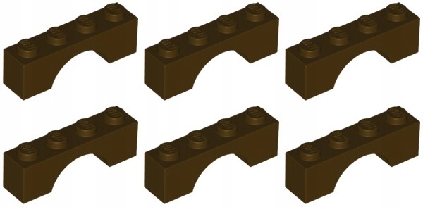 

Lego 3659 Łuk 1x4 brązowy ciemny (8g) 6 szt.