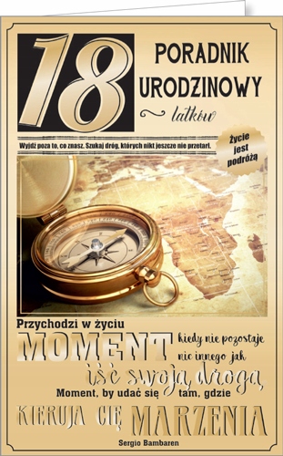 

Kartka na 18 urodziny z kompasem pomysłowa U35