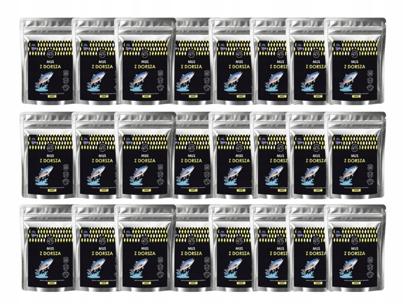 Levně Krmivo mokré pro kočky Pěna z tresky (light) kapsička 100 g Wow!pets 24ks