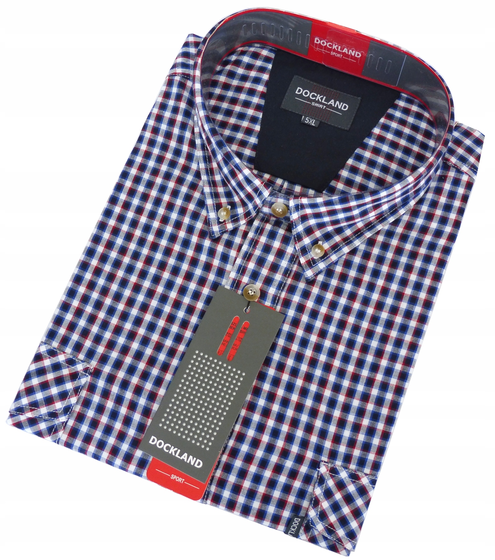 DUŻA KOSZULA MĘSKA w kratkę 5XL Dockland krótki r. Rozmiar 5XL