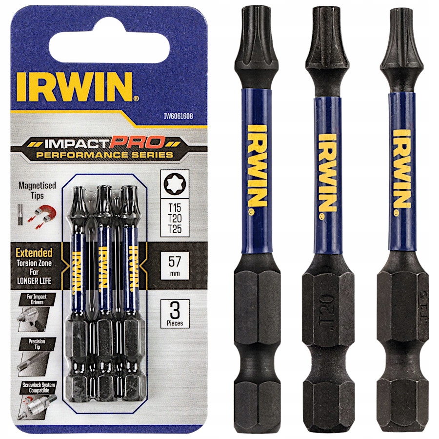 

Irwin Bity Impact Pro Torx T 15 20 25 57mm 3szt