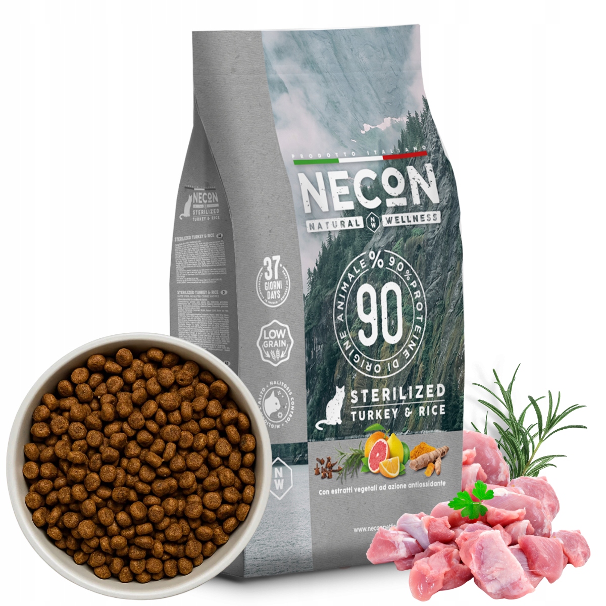 Levně Suché krmivo pro kočky s krůta a rýží 1,5 kg po sterilizaci bez lepku