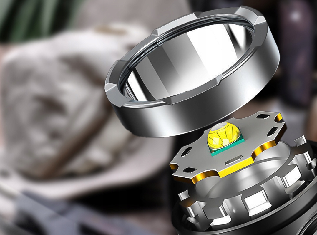 LEKKA MOCNA LATARKA LED Z RĄCZKĄ WODOODPORNA WOJSKOWA KABEL USB LED 4 TRYBY Kod producenta DecFLTorch02