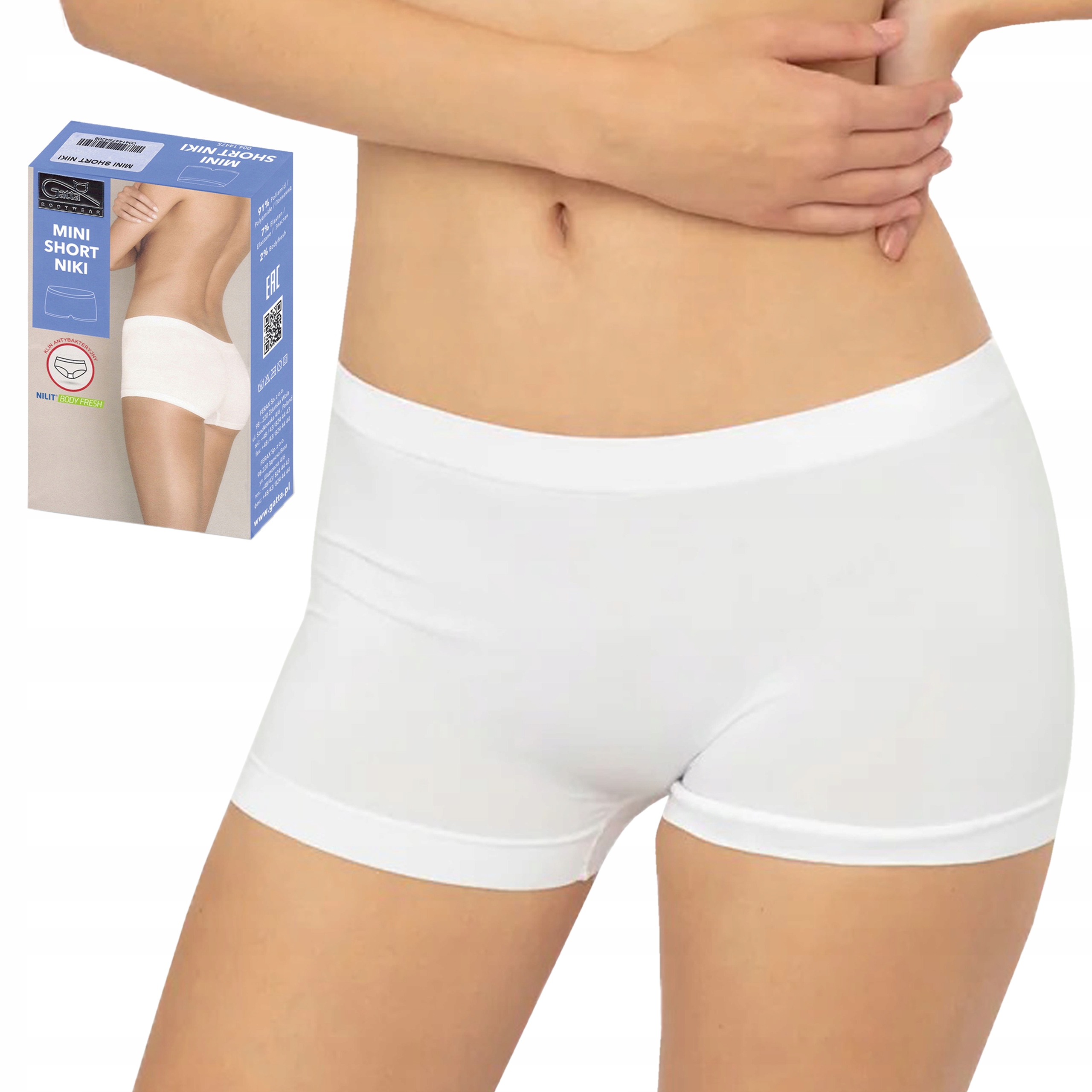 Szorty Gatta Niki Mini Short bezszwowe białe, S