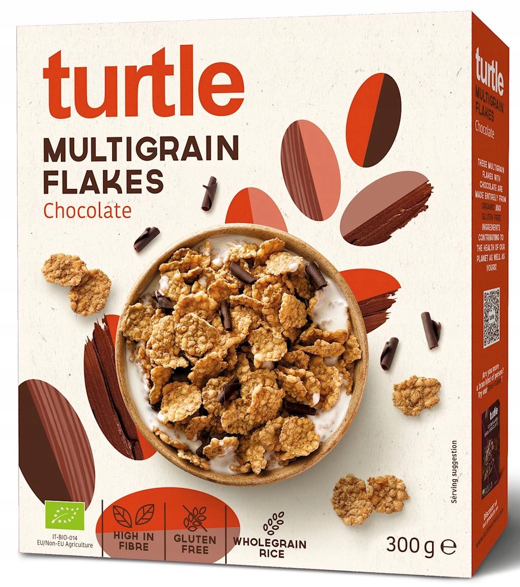 2x Turtle Obilné vločky s čokoládovými hoblinami bezlepkové bio 300 g
