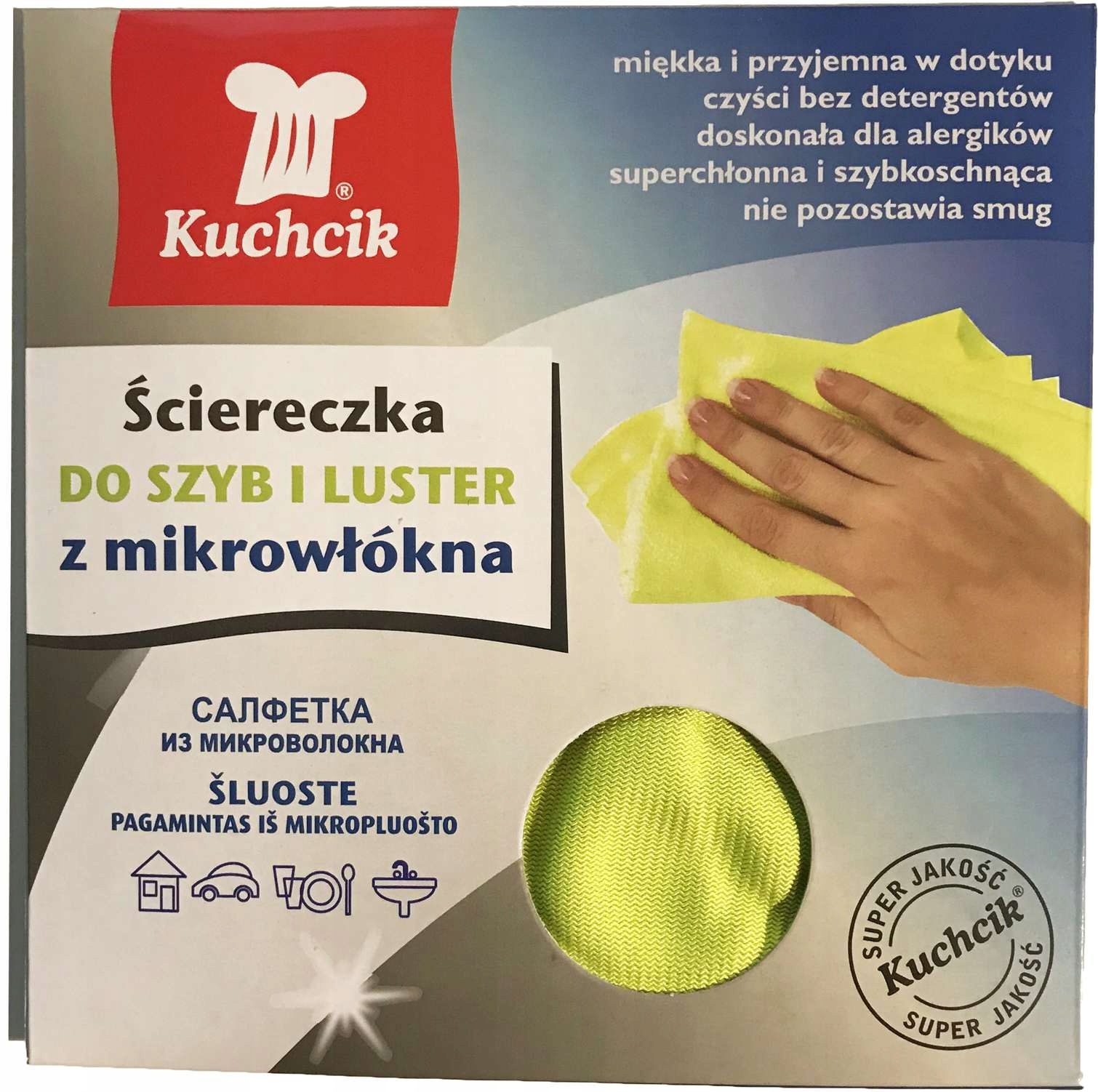 

Ścierka mikrofibra do szyb Kuchcik gładka 30x30cm