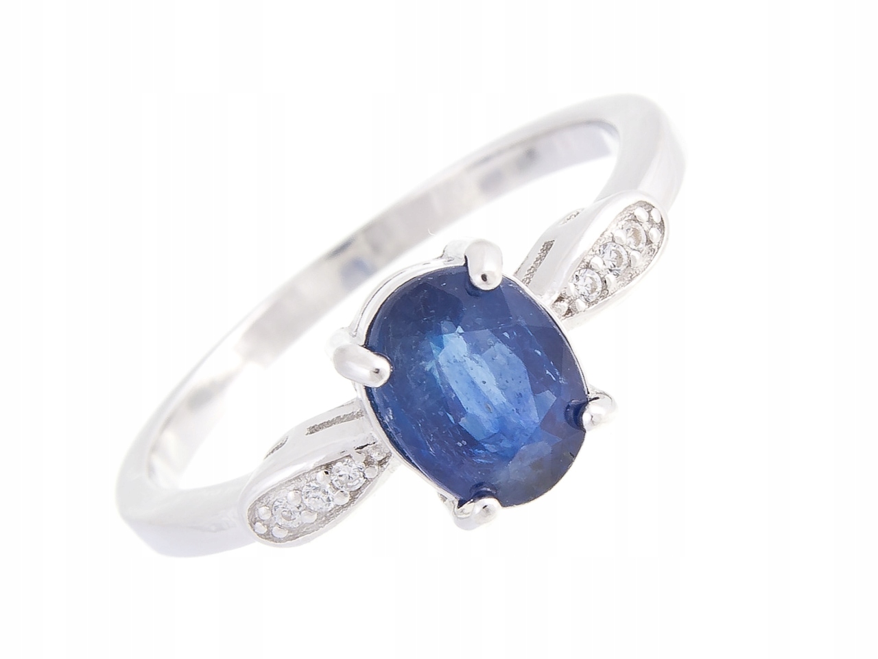 Stříbrný Prstýnek Prsten Vel 27 Přírodní Safír