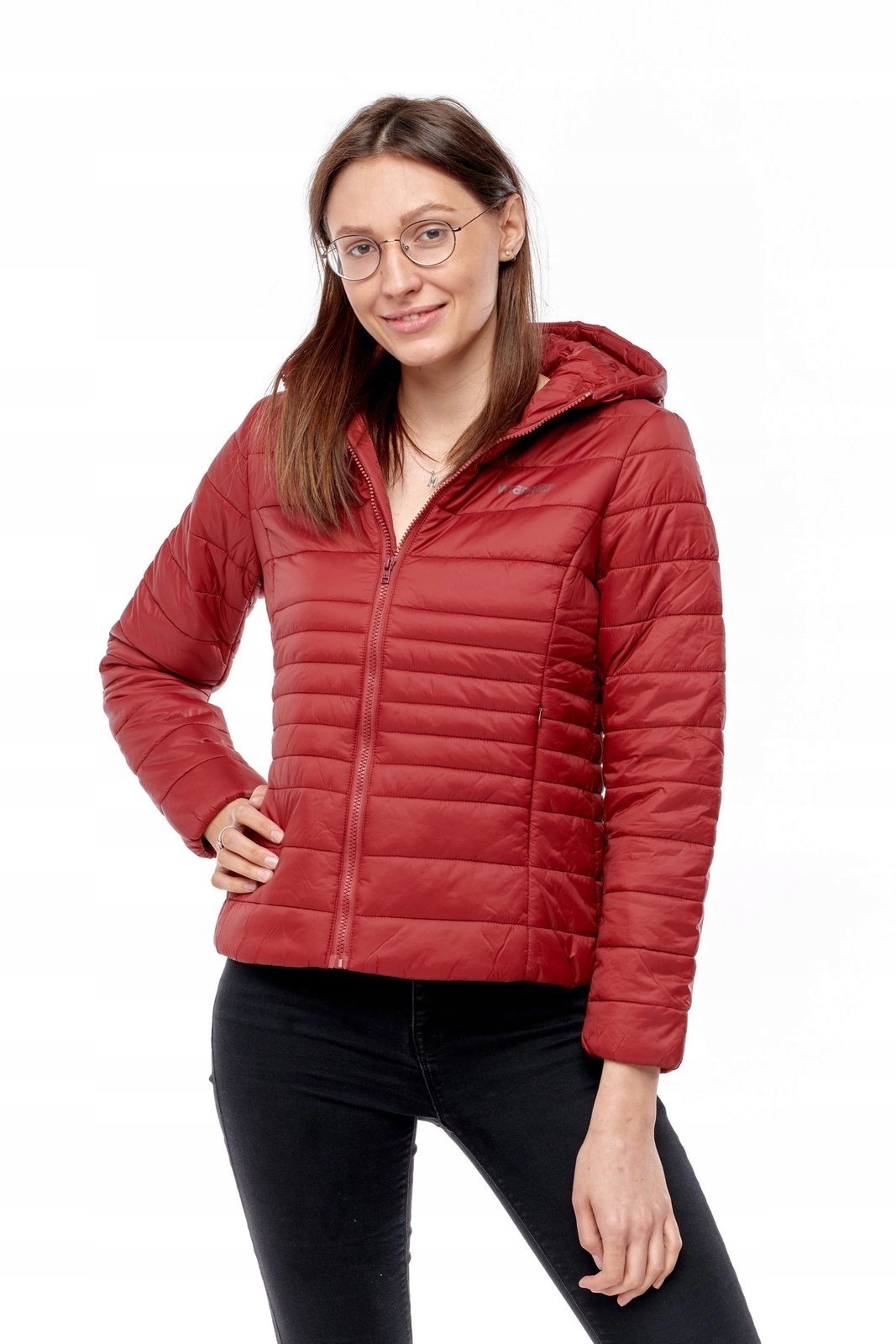 Přechodová bunda Wrangler Puffer Jacket Cordovan Red W4Z0XWXBN Xs