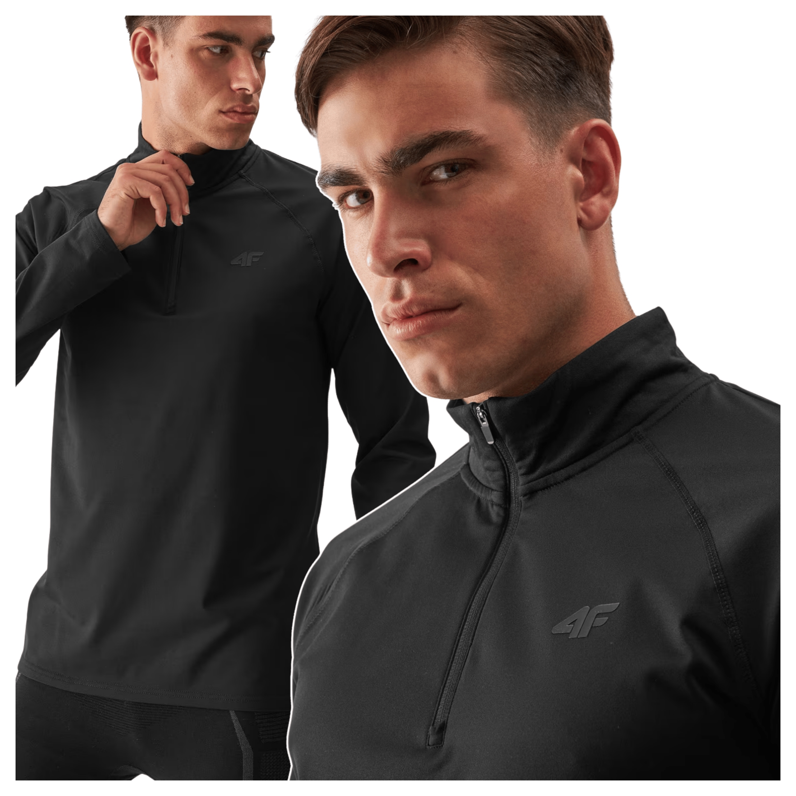 Mikina 4F Pánská Škrábaná 4FWARM Zip Stojáček Second Layer