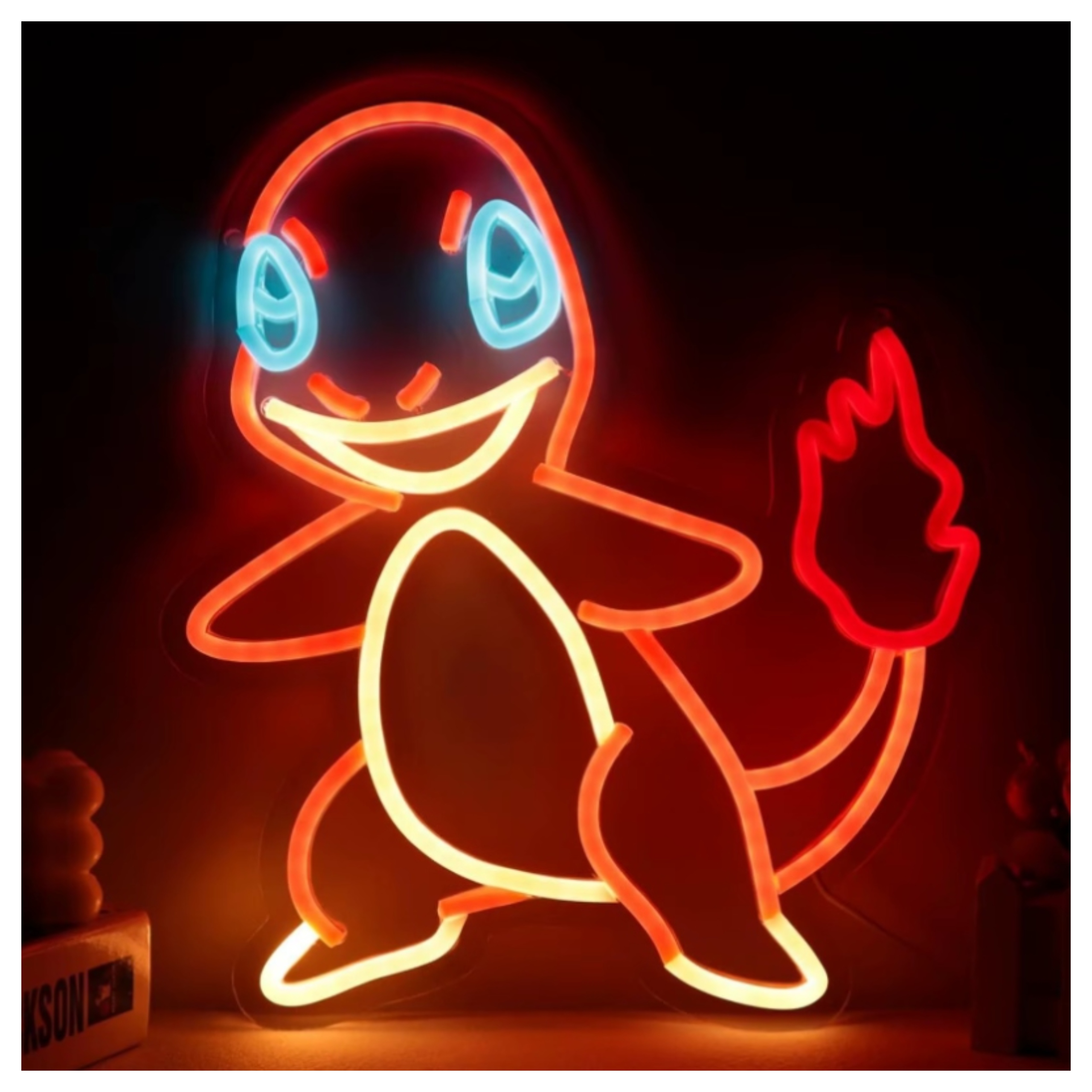 Duży Neon Led Pokemon Lampka Nocna Dekoracja Na Sciane Tryb Sciemniania