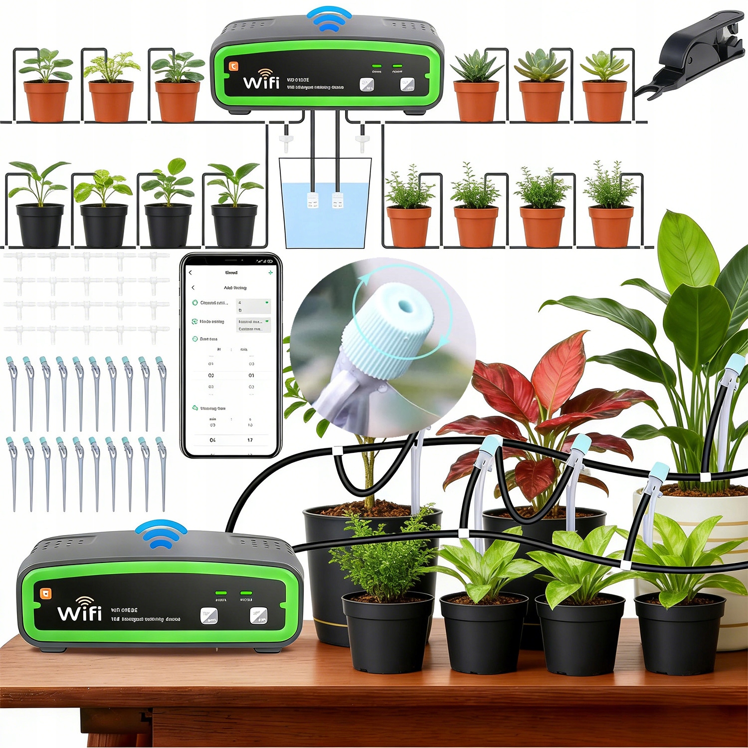 Inteligentní Zavlažovací Systém S Dvojitou Pumpou A Napájením, Wi-fi Aplikace