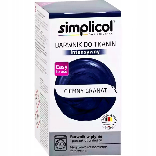 

Simplicol Farba Barwnik Ubrań Tkanin Ciemny Granat