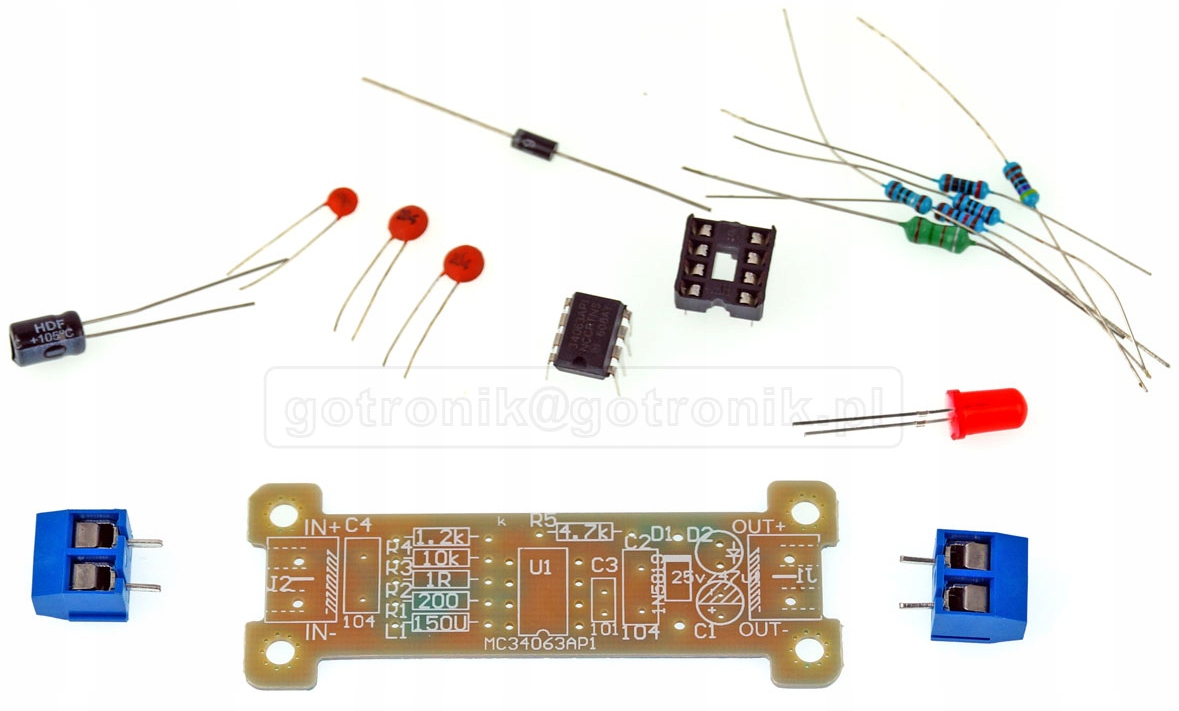 

Przetwornica napięcia z 5V na 12V MC34063A Kit