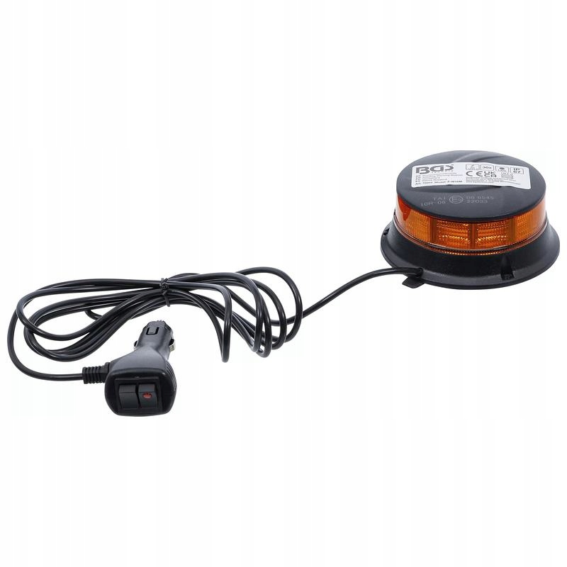 Otočná výstražná lampa žlutá s magnetem 12 V 24 V Ø 130 mm Bgs 70342