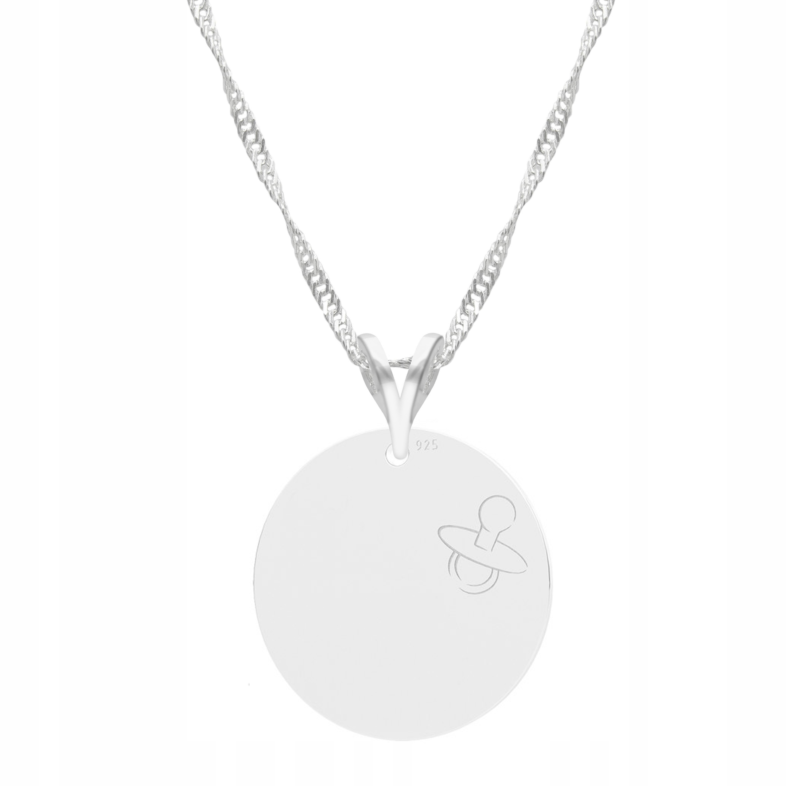 Stříbrný řetízek náhrdelník 925 Plíšek Dudlík