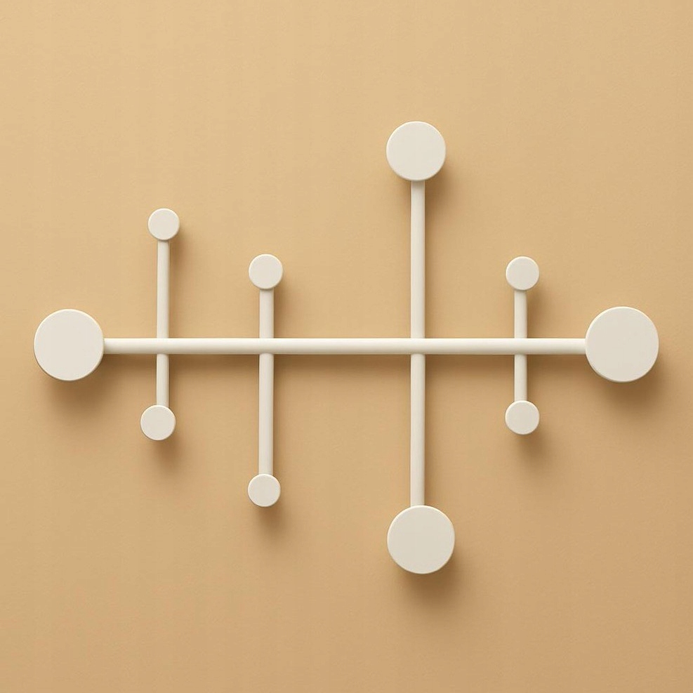 Nowoczesny Wieszak Ścienny Różne Kolory - Jasny Beż