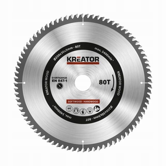 Kreator pilový kotouč 250mm*30mm 80 Wz Hm KRT020426